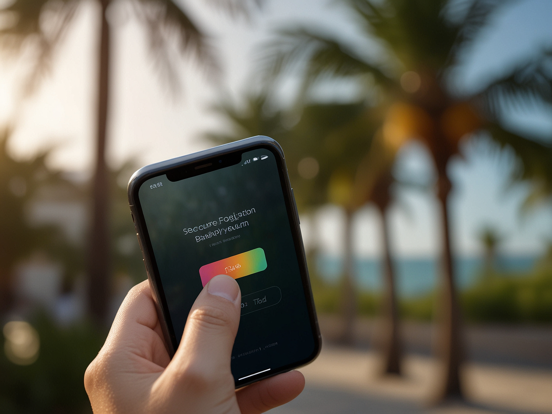 Minimalist login display on mobile device